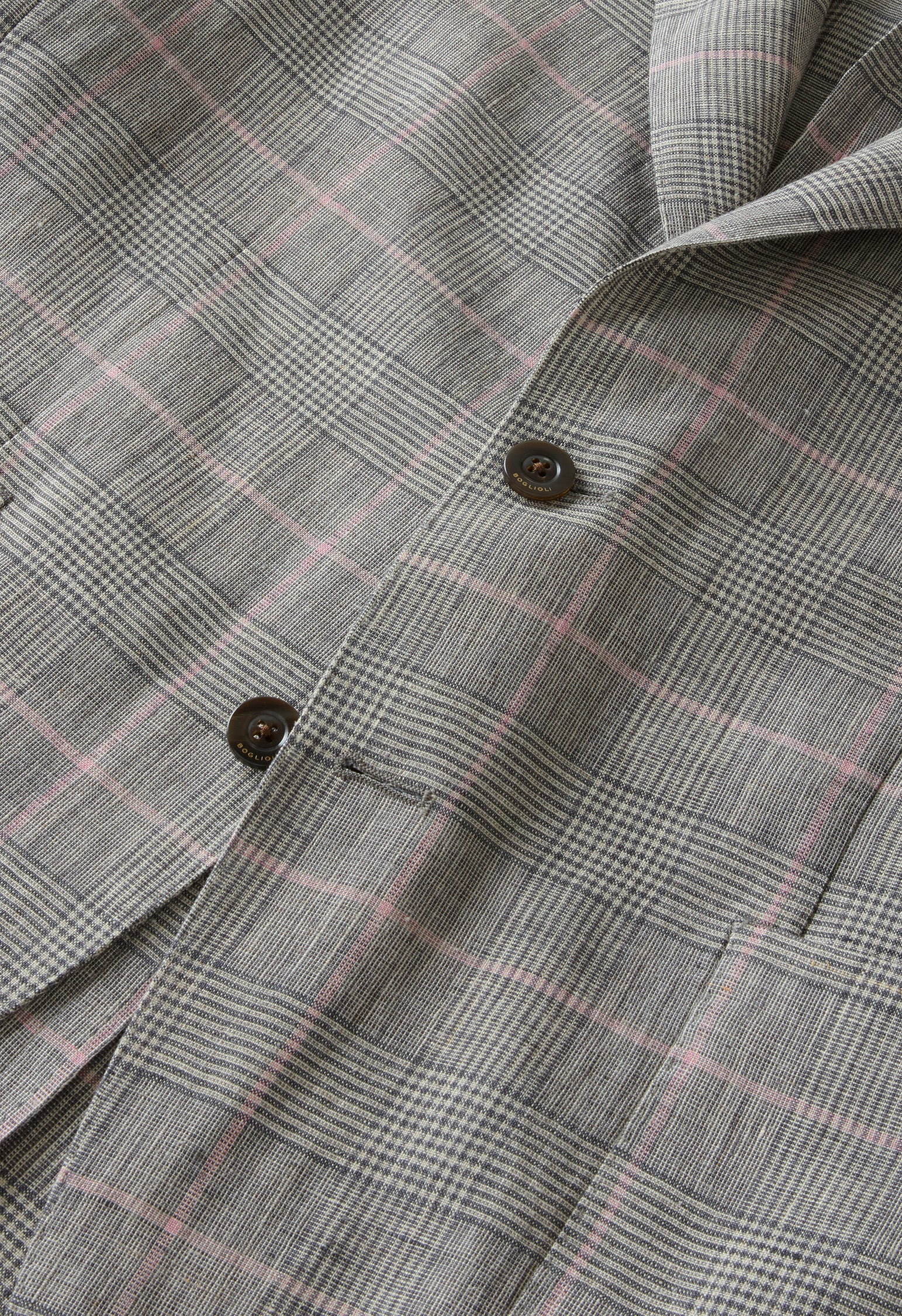 K-Jacket in lino a quadri grigio fantasia - Image 5