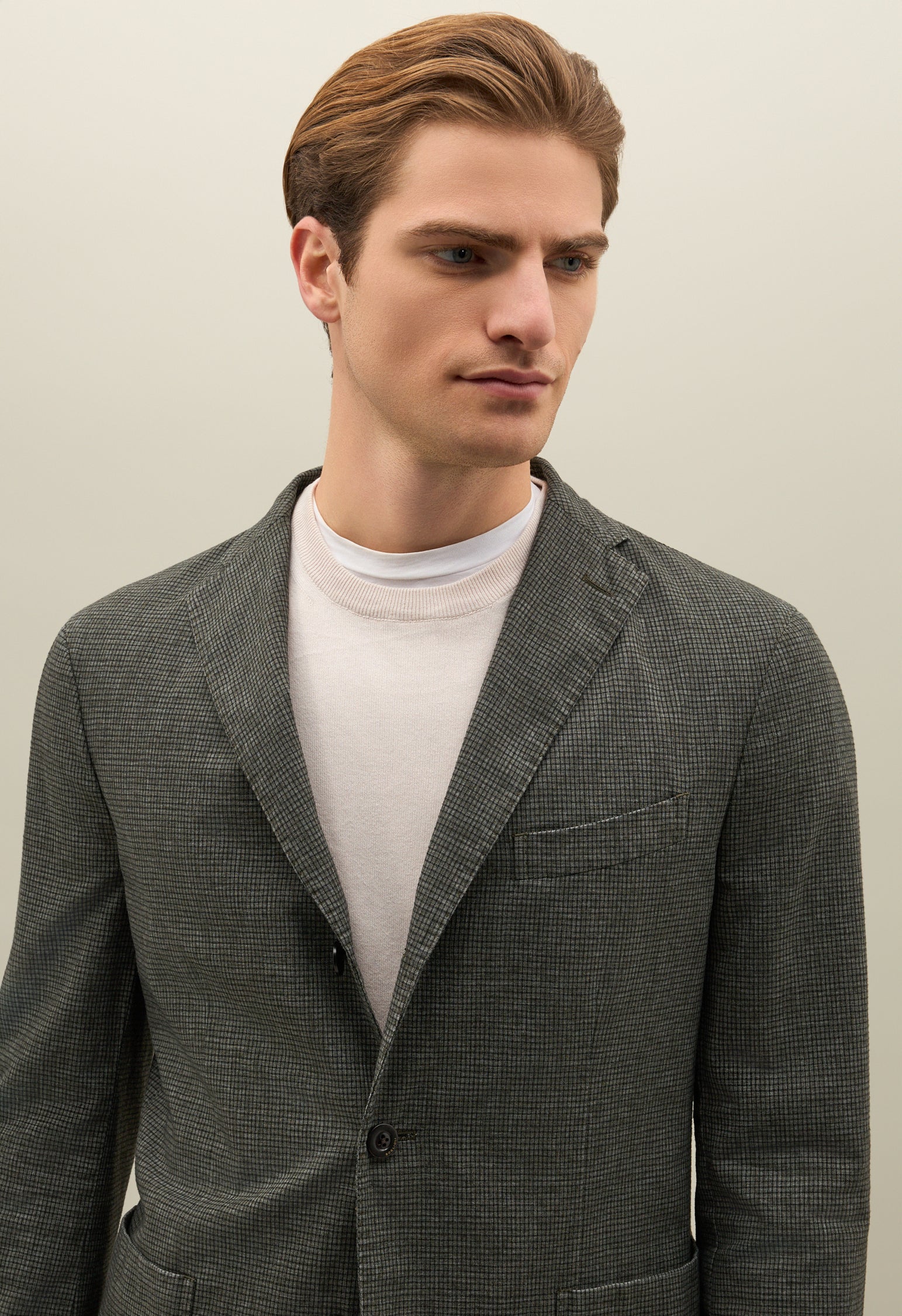 K-Jacket in misto cotone tinto in capo verde - Image 3