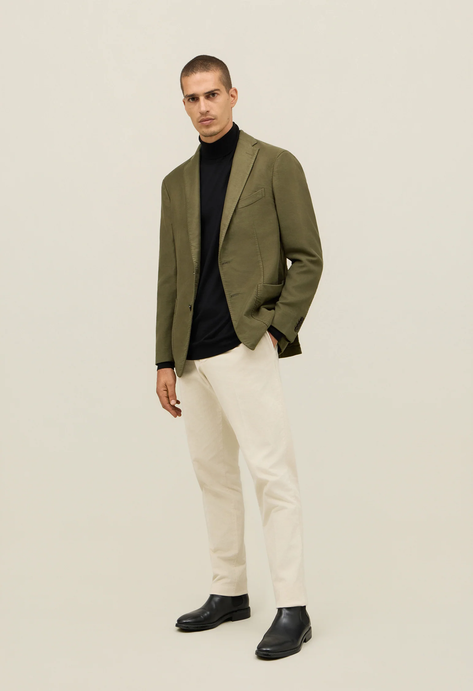 K-Jacket in moleskin tinto in capo verde