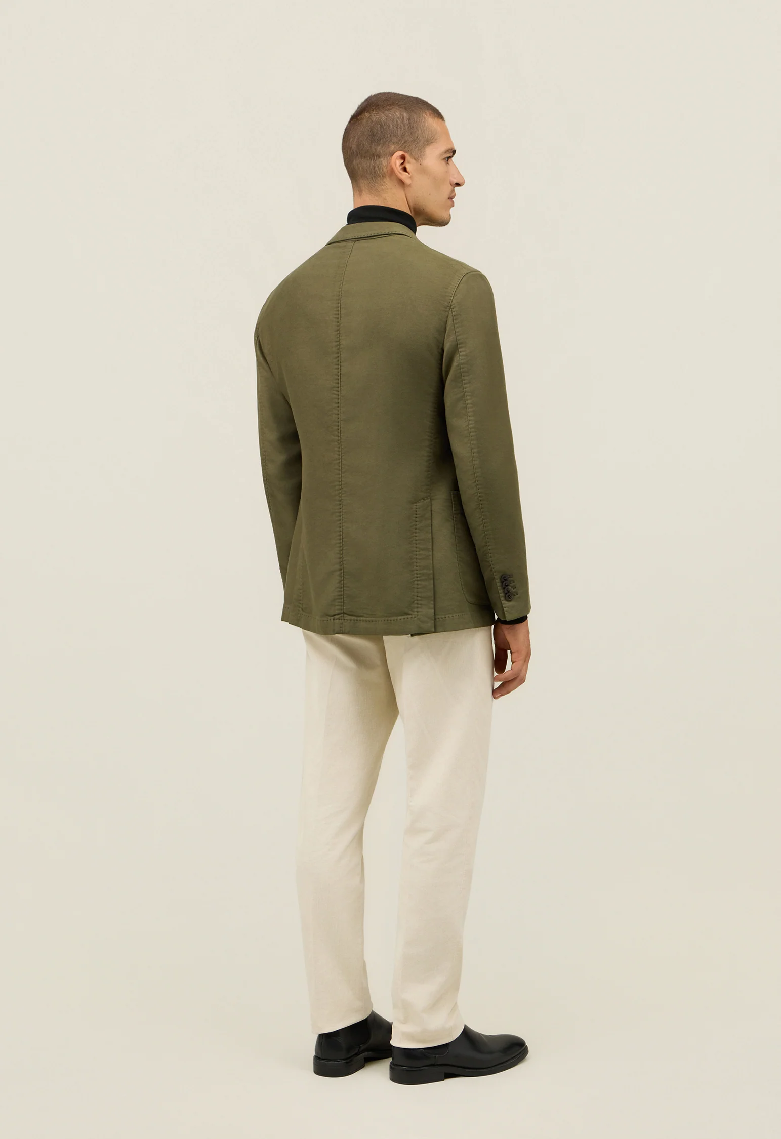 K-Jacket in moleskin tinto in capo verde - Image 2