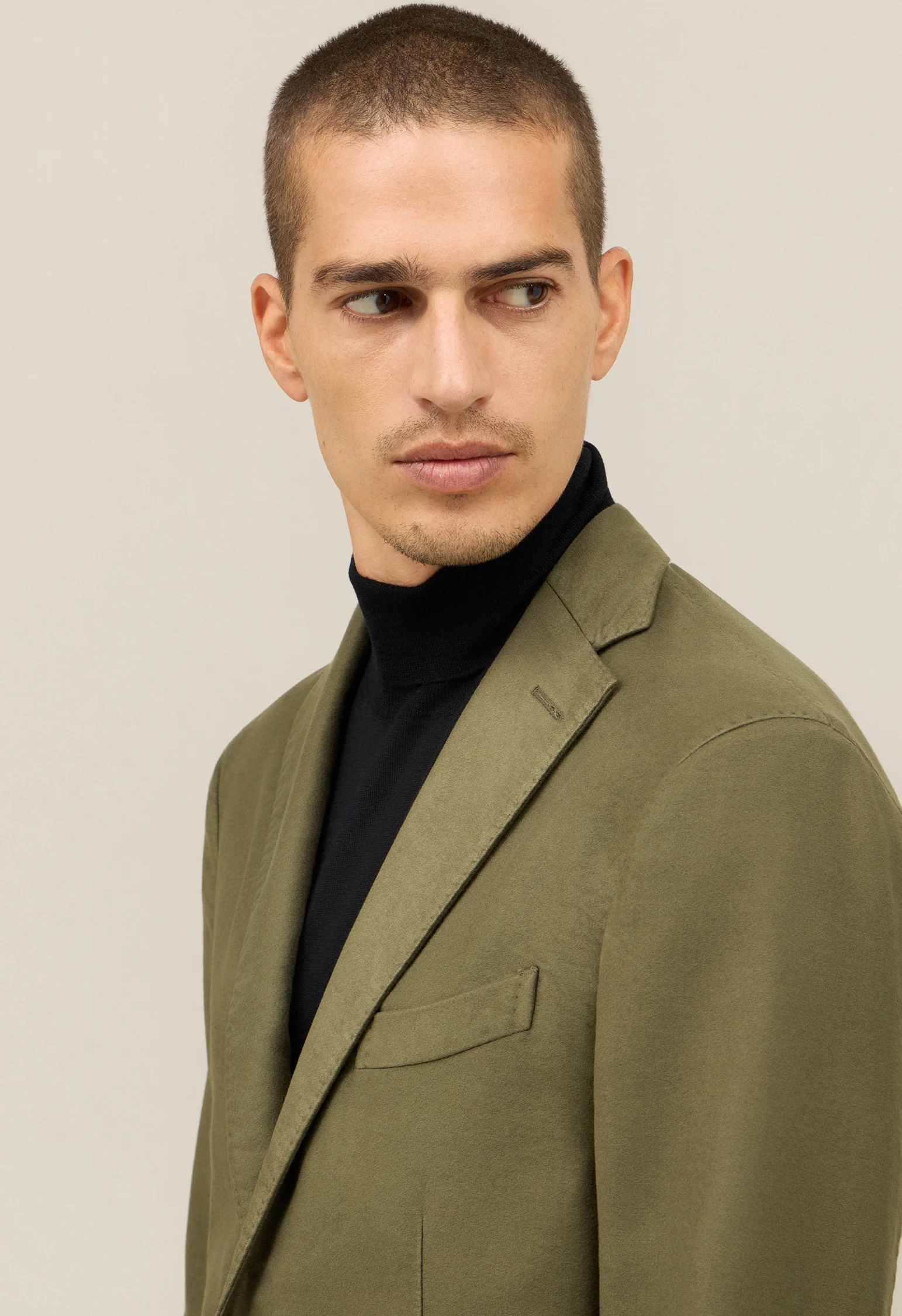 K-Jacket in moleskin tinto in capo verde - Image 3