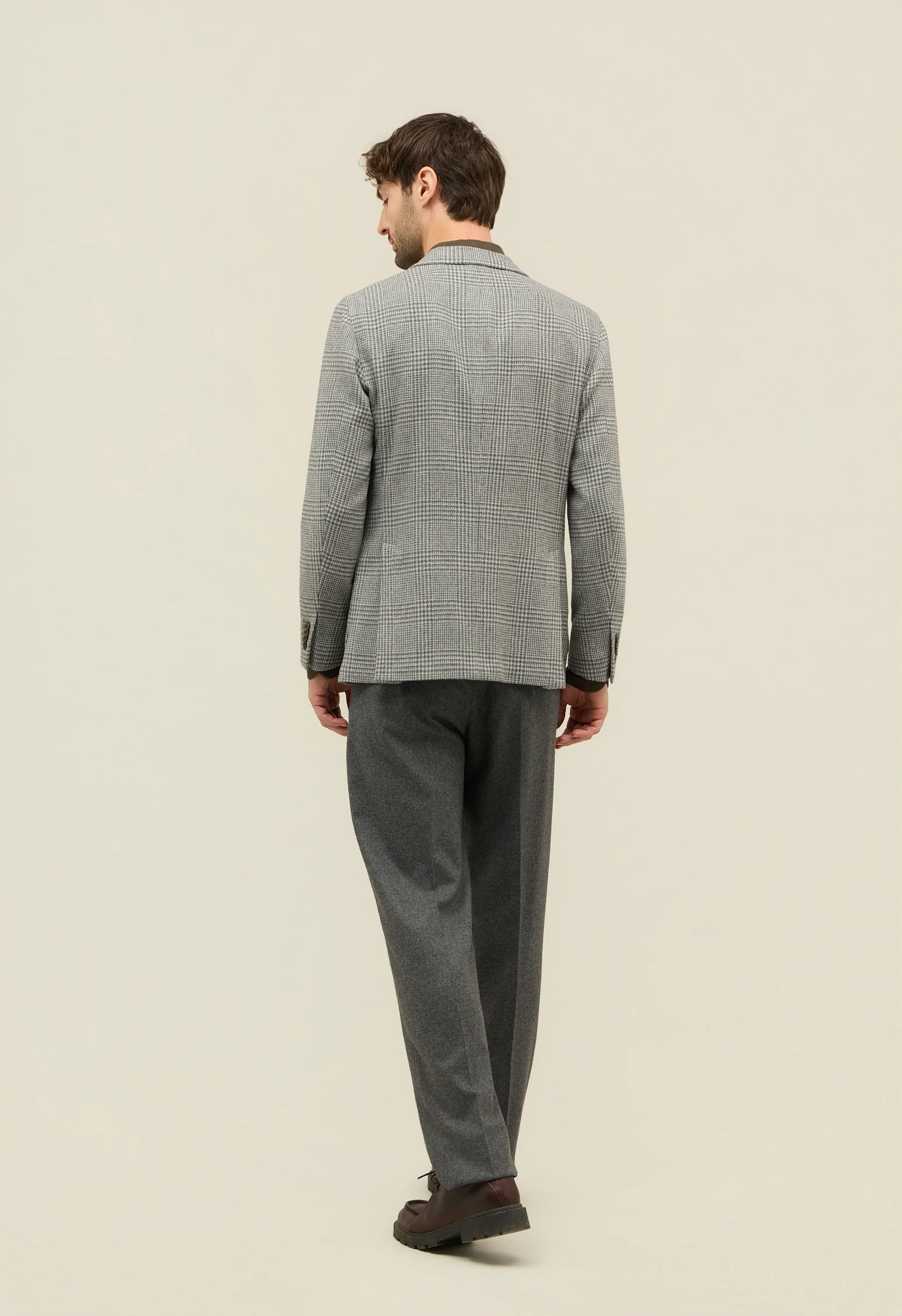 K-Jacket Principe di Galles in misto lana e cashmere grigia - Image 2