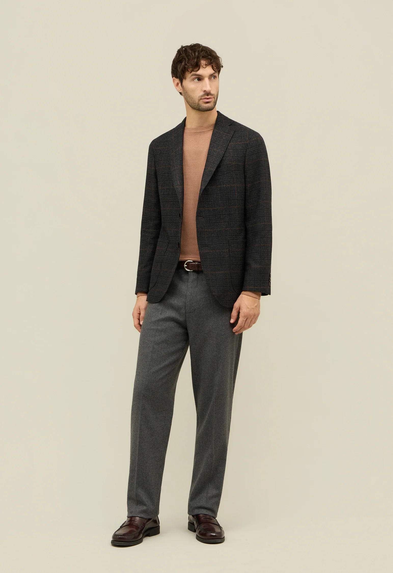 K-Jacket Principe di Galles in misto lana grigia scura