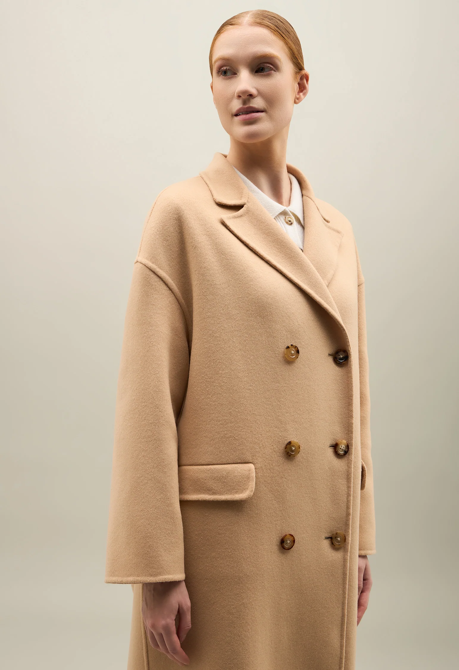 Overcoat in lana cammello - Image 3