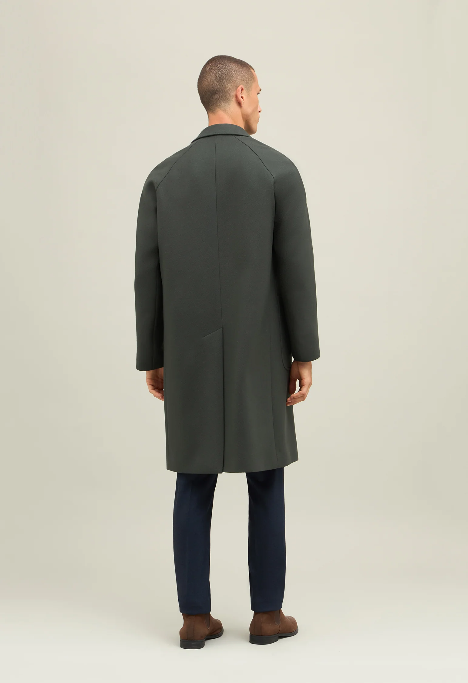 Overcoat in lana e cashmere verde - Image 2