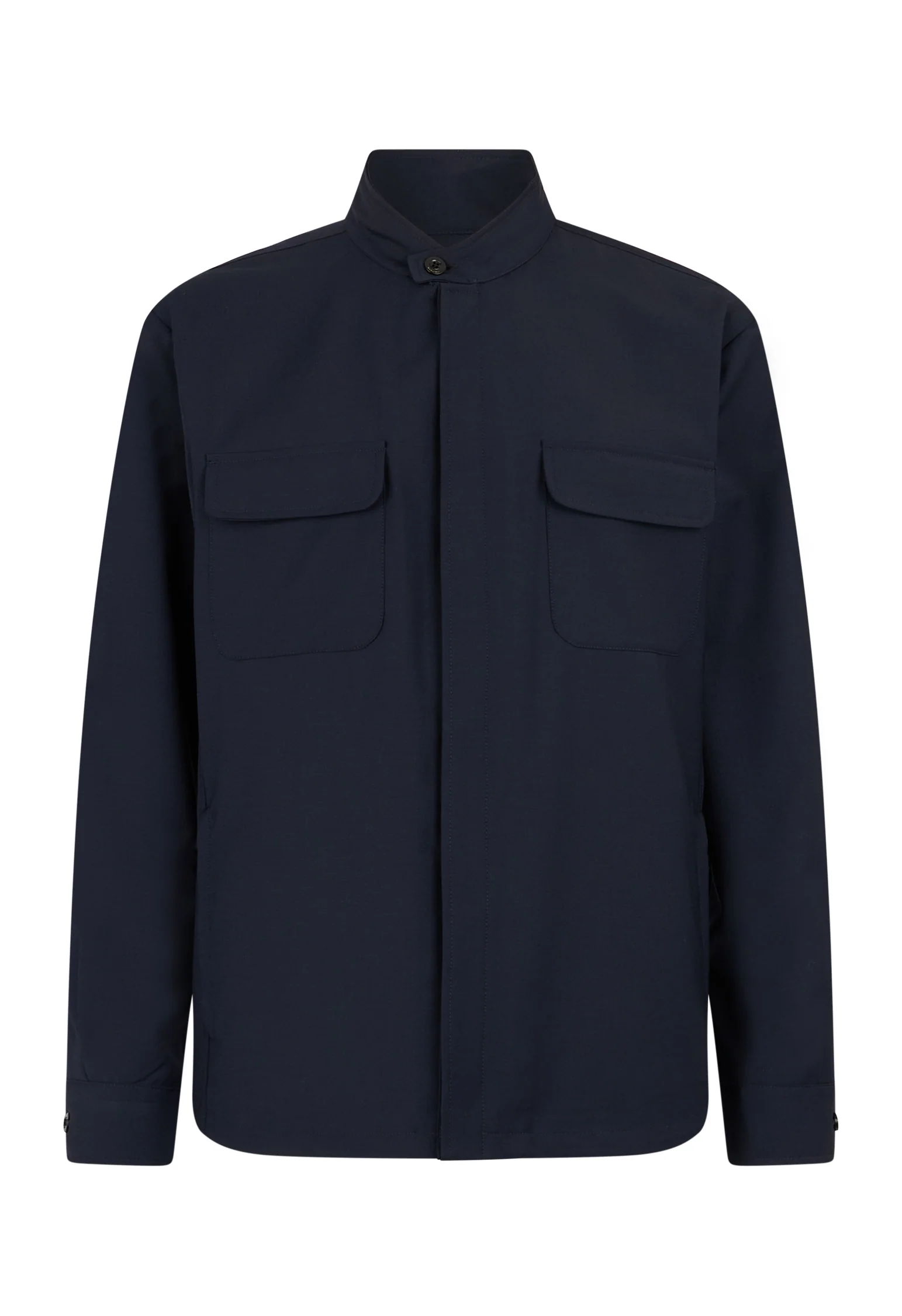 Overshirt guru in lana stretch blu - Image 4