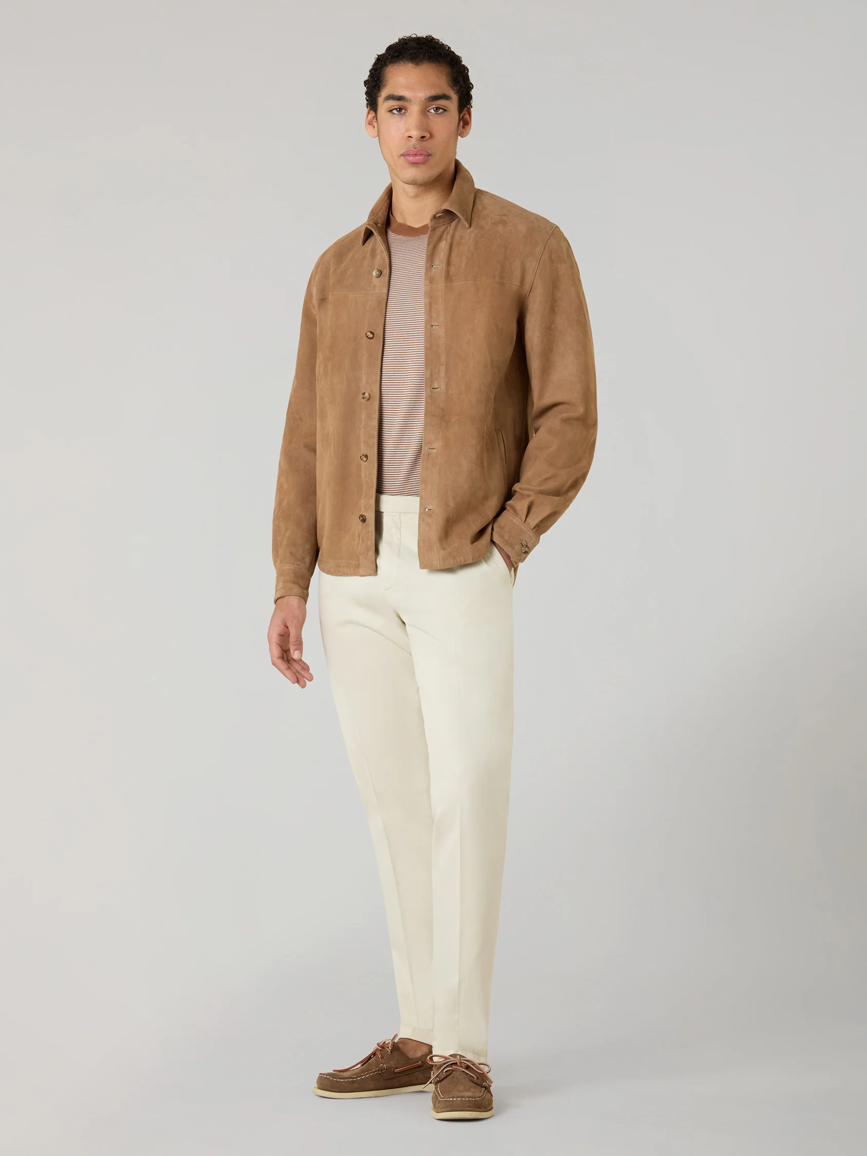 Overshirt in suede cammello - Image 3