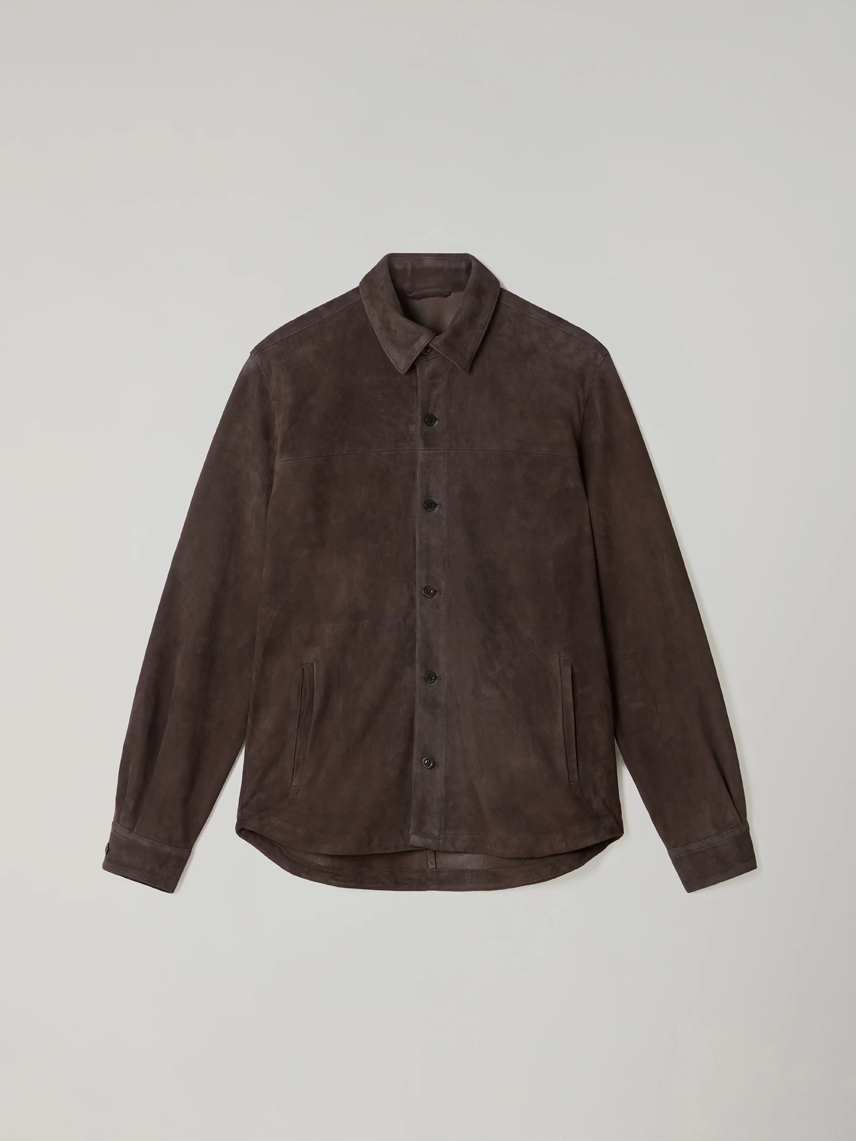 Overshirt in suede marrone - Image 4