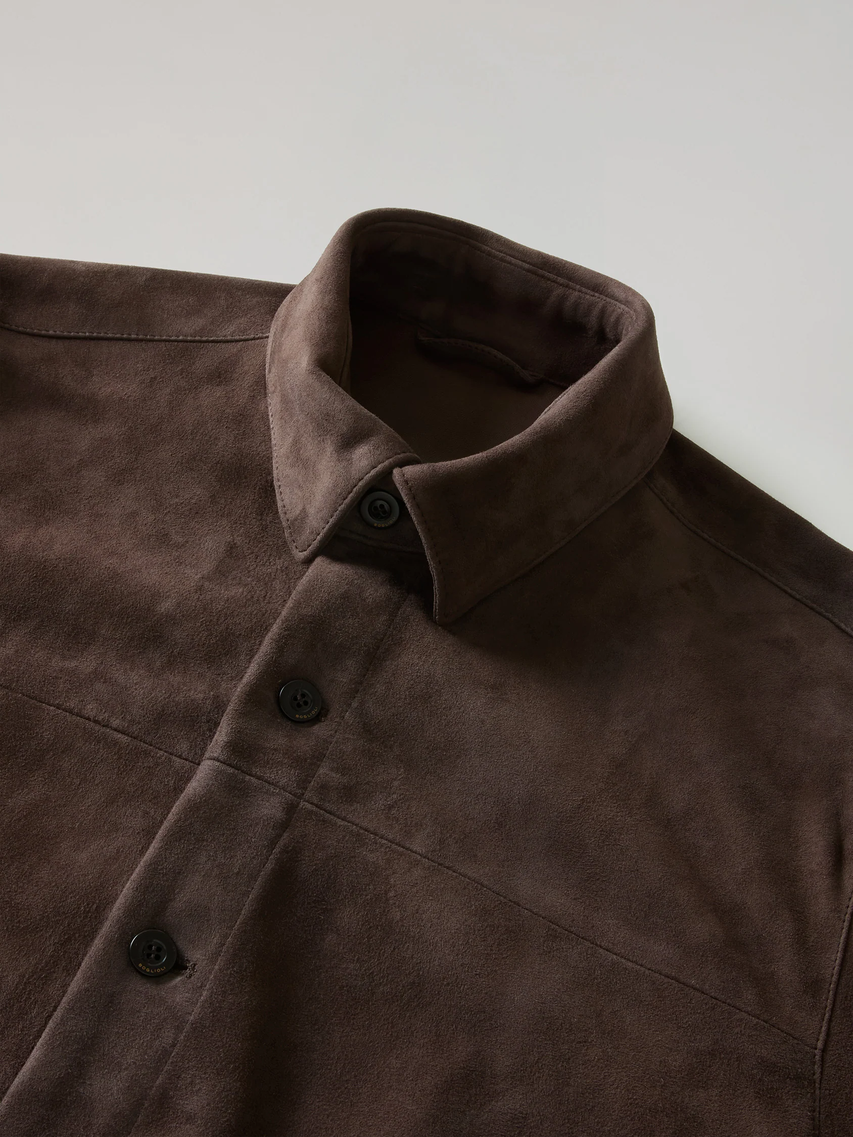 Overshirt in suede marrone - Image 5