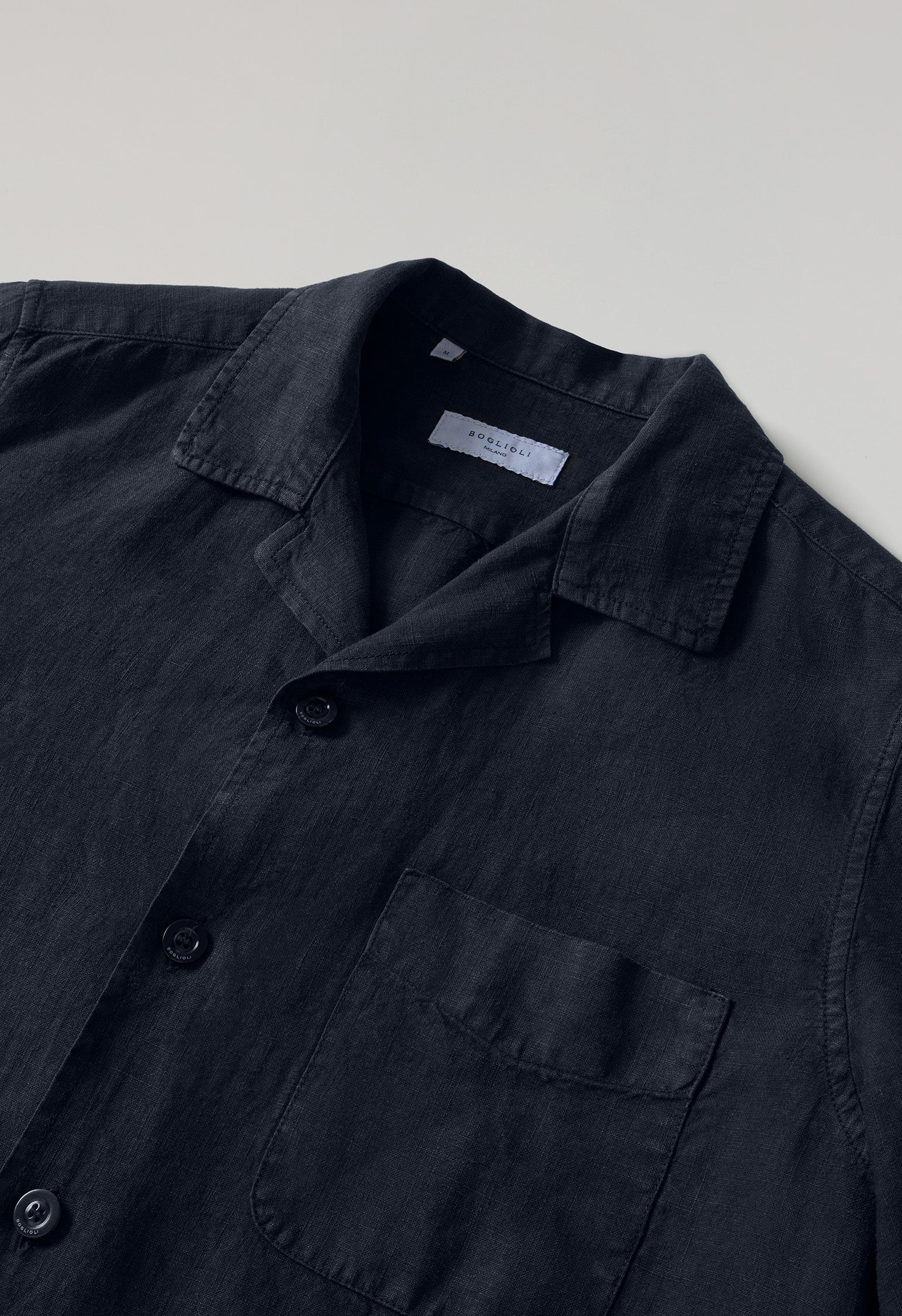 Overshirt Painter in lino tinto in capo blu - Image 5