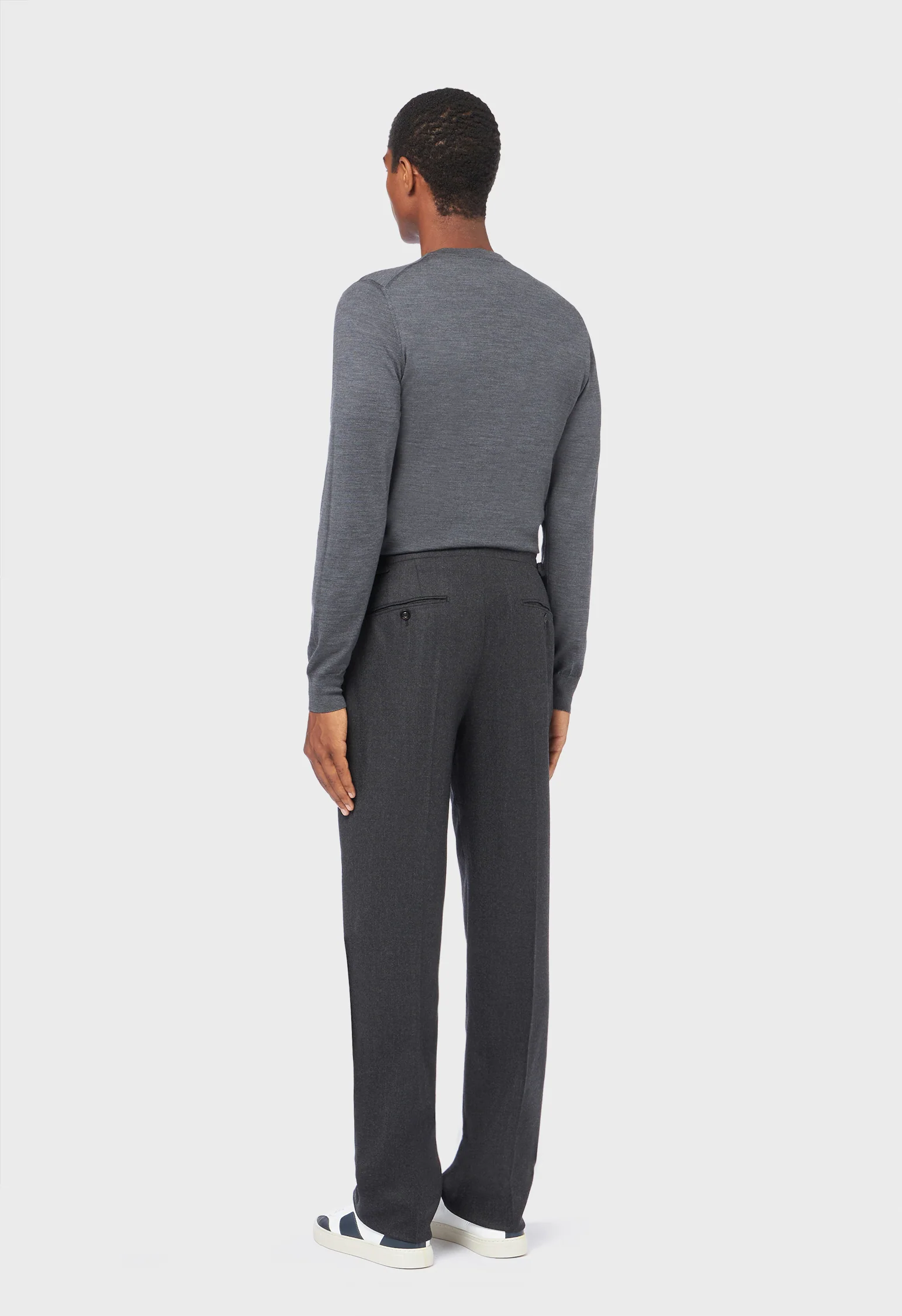 Pantalone chino in lana vergine grigio - Image 2