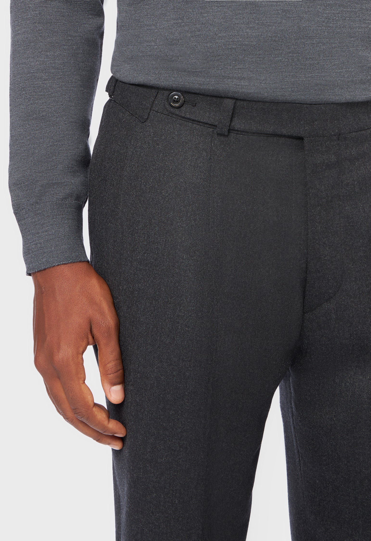 Pantalone chino in lana vergine grigio - Image 3
