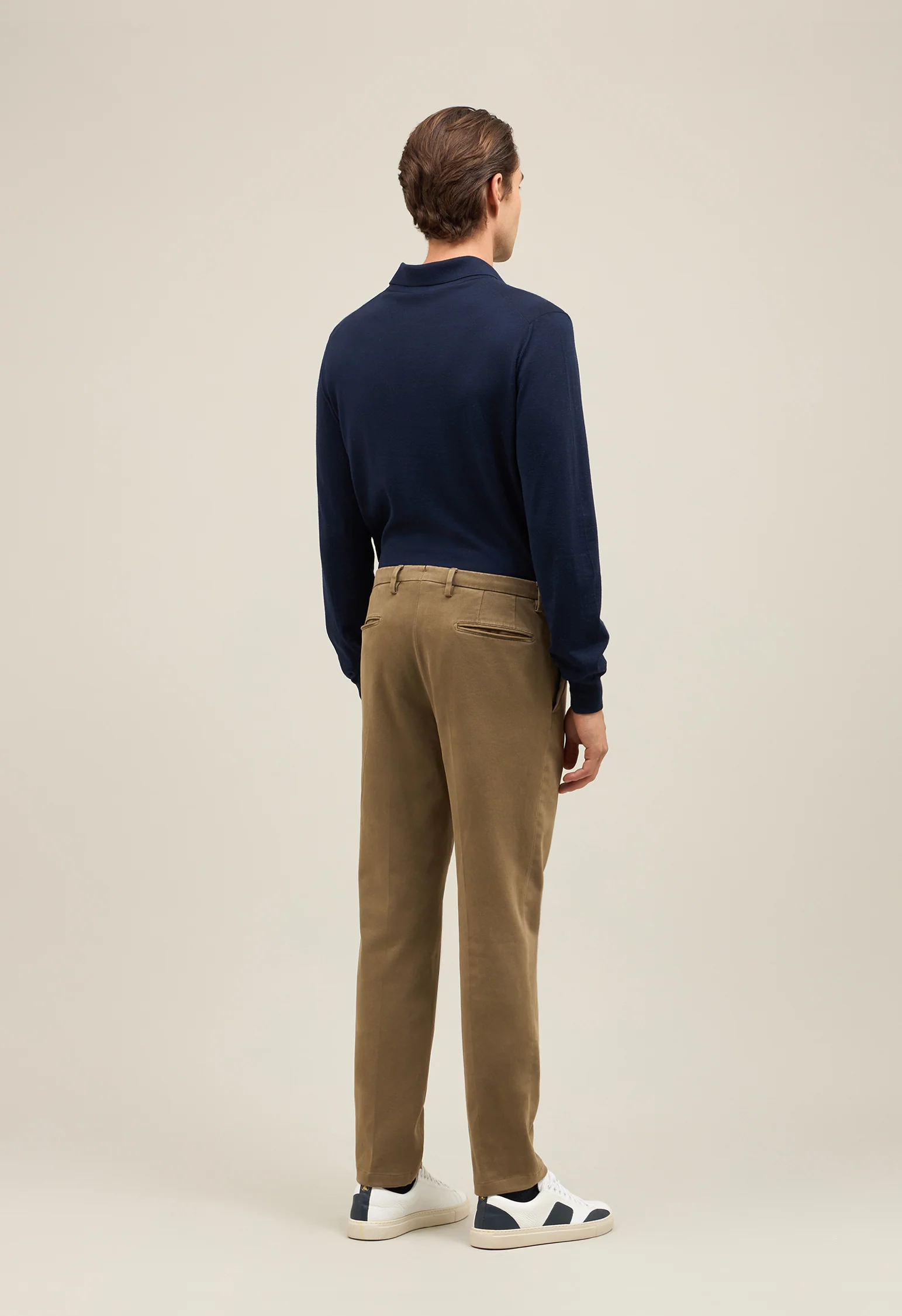 Pantalone Chino slim in cotone comfort verde oliva - Image 2