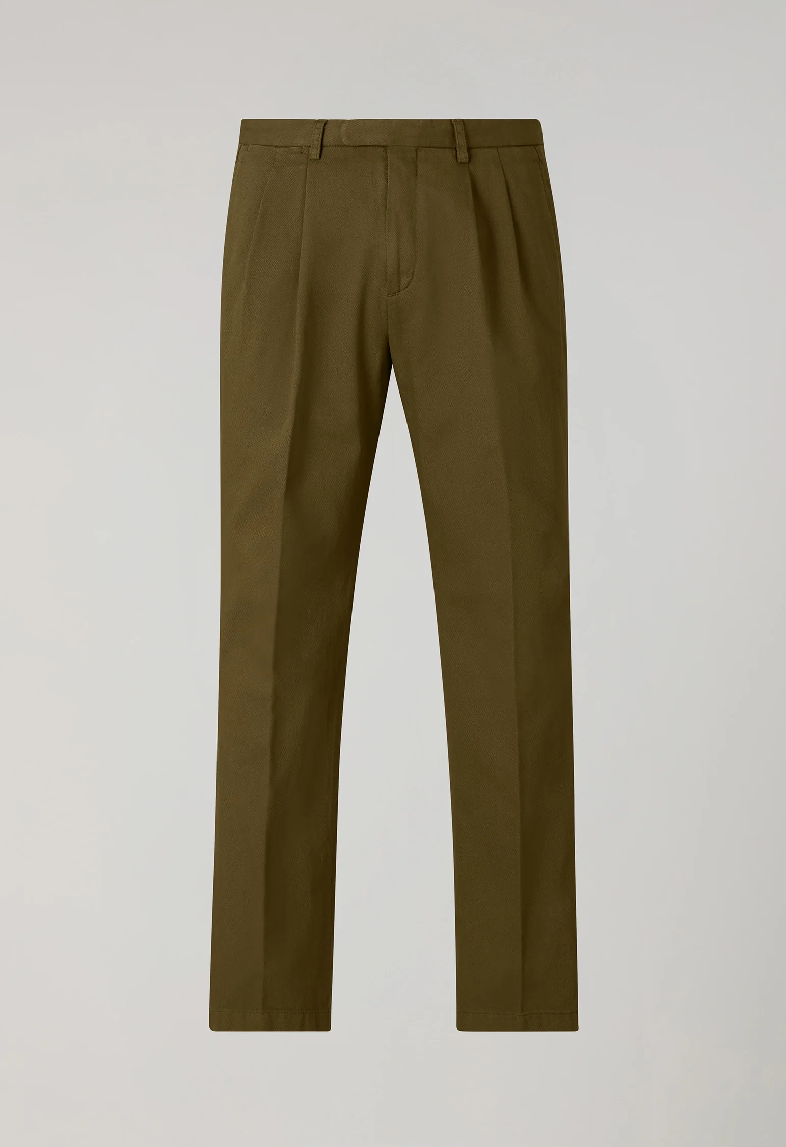 Pantalone Napoli in cotone stretch tinto in capo marrone chiaro - Image 4