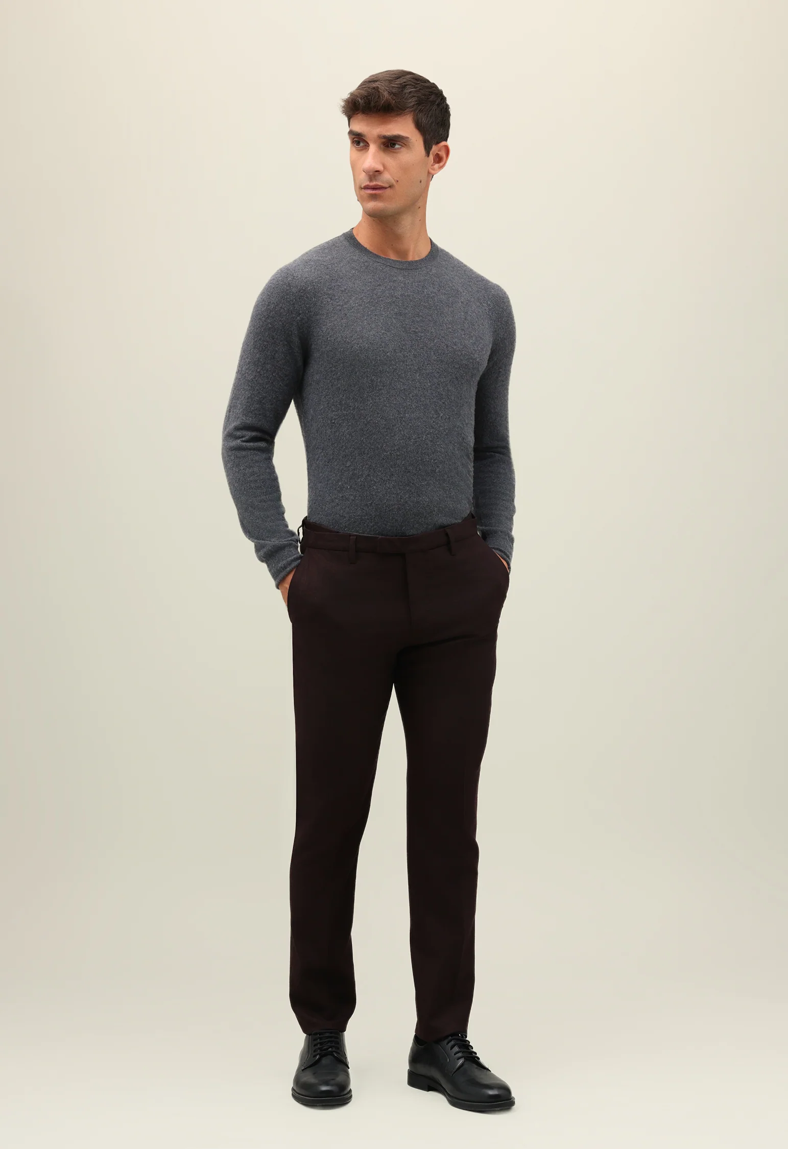 Pantalone Zeta in flanella superlight bordeaux