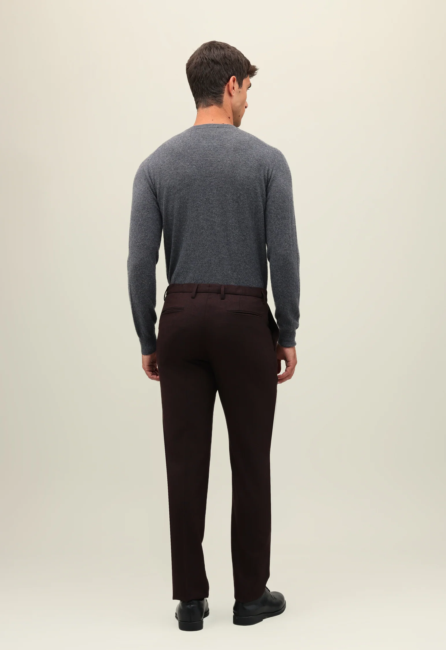 Pantalone Zeta in flanella superlight bordeaux - Image 2